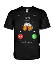 Beer is calling I must go V-Neck T-Shirt tile