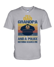 I'm a dad grandpa and a police Father's day V-Neck T-Shirt tile