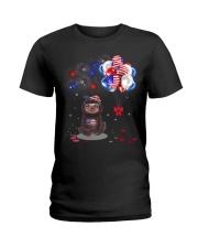 Independence Day balloons Ladies T-Shirt tile