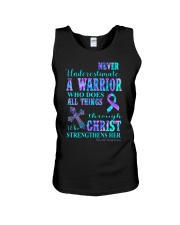 Never underestimate a warrior Unisex Tank tile