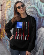 American flag fishing Independence Crewneck Sweatshirt lifestyle-unisex-sweatshirt-front-3