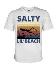 Salty lil beach V-Neck T-Shirt tile