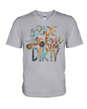 Ride fast Leave dirty V-Neck T-Shirt tile