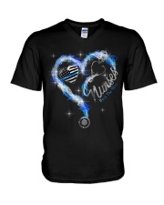 Nurses back the blue V-Neck T-Shirt tile