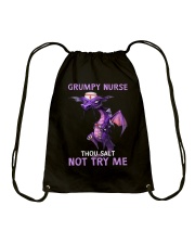 Grumpy nurse thou shalt not try me Drawstring Bag tile