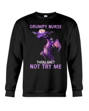 Grumpy nurse thou shalt not try me Crewneck Sweatshirt tile