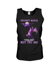Grumpy nurse thou shalt not try me Unisex Tank tile