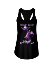 Grumpy nurse thou shalt not try me Ladies Flowy Tank tile