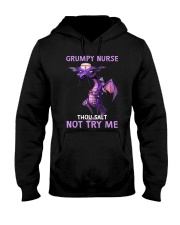 Grumpy nurse thou shalt not try me Hooded Sweatshirt tile