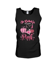 In October we wear pink Unisex Tank tile
