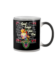 God says you are Color Changing Mug tile