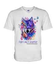 Fight like a warrior V-Neck T-Shirt tile