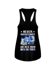 Never underestimate an old man with his truck Ladies Flowy Tank tile