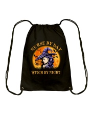 Nurse by day witch by night Halloween Drawstring Bag tile