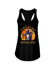 Nurse by day witch by night Halloween Ladies Flowy Tank tile