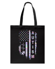 Autism American flag Tote Bag tile