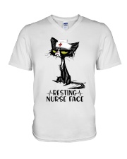 Resting nurse face V-Neck T-Shirt tile