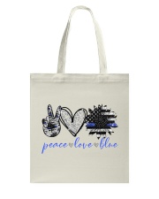 Peace love blue Tote Bag tile