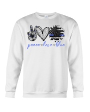 Peace love blue Crewneck Sweatshirt front