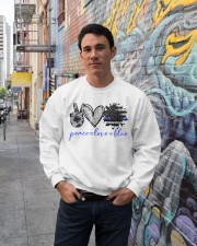 Peace love blue Crewneck Sweatshirt lifestyle-unisex-sweatshirt-front-2
