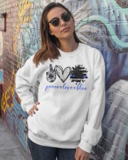 Peace love blue Crewneck Sweatshirt lifestyle-unisex-sweatshirt-front-3