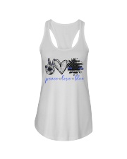 Peace love blue Ladies Flowy Tank tile