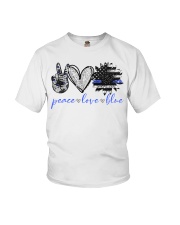 Peace love blue Youth T-Shirt tile