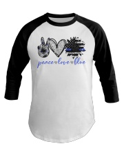 Peace love blue Baseball Tee tile