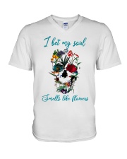 I bet my soul smells like flowers V-Neck T-Shirt tile