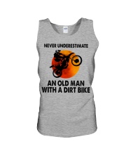 Never underestimate an old man Unisex Tank tile