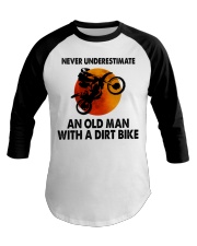 Never underestimate an old man Baseball Tee tile