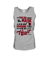 I'm smiling under the mask Unisex Tank tile