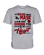I'm smiling under the mask V-Neck T-Shirt tile