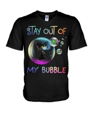 Stay out of my bubble V-Neck T-Shirt tile