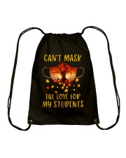 Can't mask the love for my students autumn theme Drawstring Bag tile