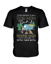 Tough enough to be a dog mom V-Neck T-Shirt tile