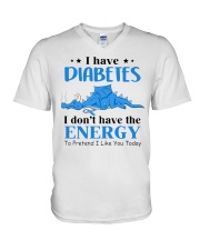 I have diabetes V-Neck T-Shirt tile