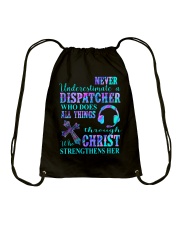 Never underestimate a dispatcher Drawstring Bag tile