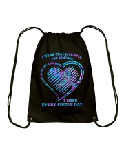 I wear teal and purple Drawstring Bag tile
