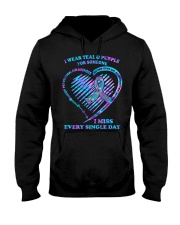 I wear teal and purple Hooded Sweatshirt tile