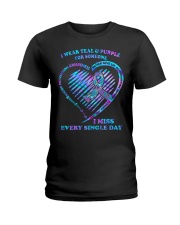 I wear teal and purple Ladies T-Shirt tile