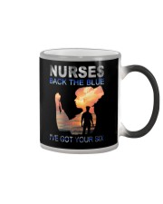 Nurses back the blue Color Changing Mug tile