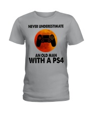 Never underestimate an old man with a Ps4 Ladies T-Shirt tile