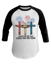 Stand for the flag kneel for the cross Baseball Tee tile
