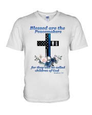 Blessed are the peacemakers V-Neck T-Shirt tile