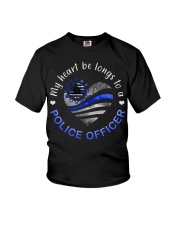My heart belongs to a police officer Youth T-Shirt tile