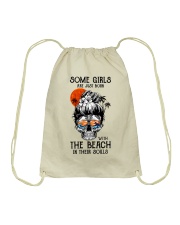 Some girls are just born with the beach Drawstring Bag tile