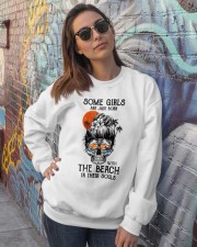 Some girls are just born with the beach Crewneck Sweatshirt lifestyle-unisex-sweatshirt-front-3
