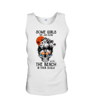Some girls are just born with the beach Unisex Tank tile