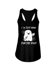 I'm just here for the boos Ladies Flowy Tank tile